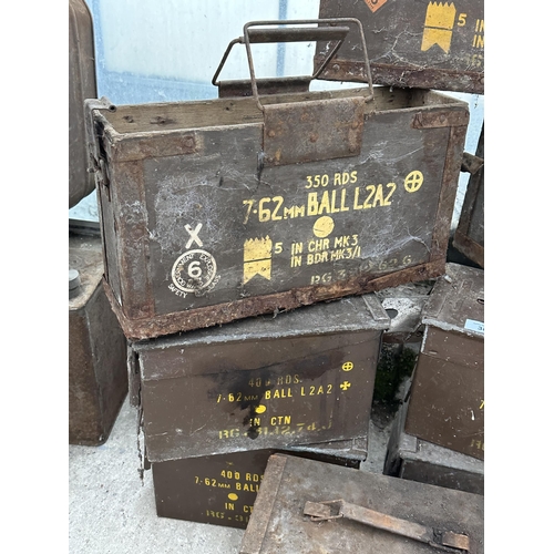 38 - EIGHT VARIOUS MILITARY AMMO BOXES NO VAT