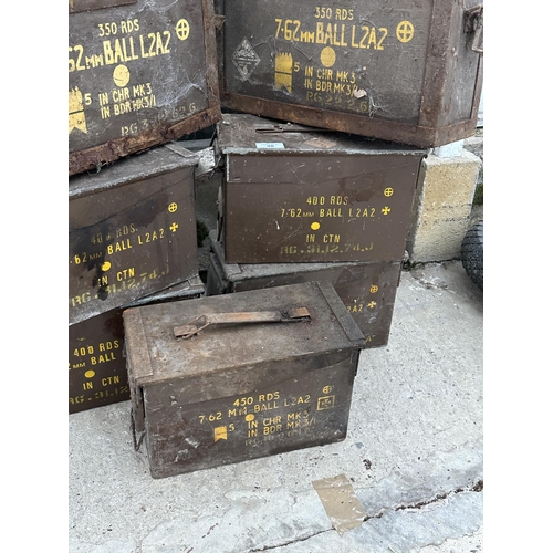 38 - EIGHT VARIOUS MILITARY AMMO BOXES NO VAT