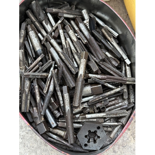 8 - A LARGE QUANTITY OF DRILL BITS, TAPS AND DIES AND HEAVY DUTY TAPS NO VAT