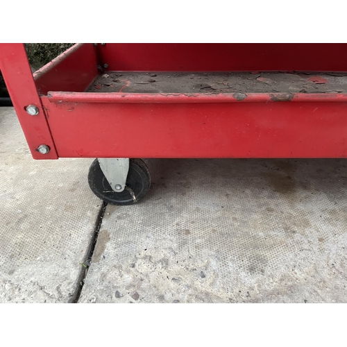 87 - A CLARKE STRONG ARM FOUR WHEELED WORKSHOP TROLLEY NO VAT