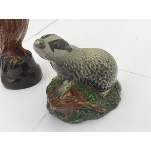 424 - TWO BESWICK BENEAGLES SCOTCH WHISKY BIRD DECANTERS