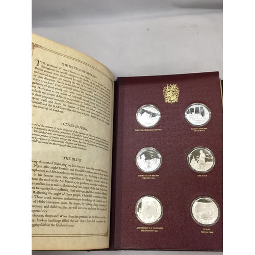 37 - A STERLING SILVER PROOF WINSTON CHURCHILL TWENTY FOUR MEDAL SET, JOHN PINCHE WITH CERTIFICATE OF AUT... 