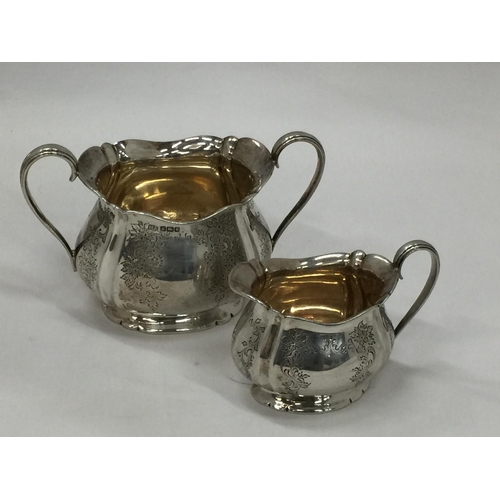 4 - AN EDWARD VII 1907 SILVER HALLMARKED SHEFFIELD THREE PIECE TEA SET, MAKER ATKIN BROTHERS, GROSS WEIG... 