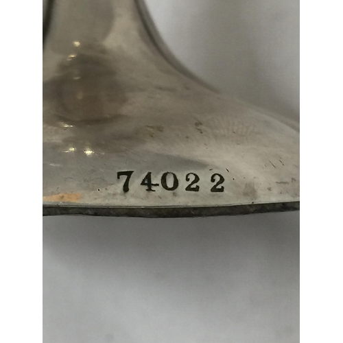 9 - A LONDON HALLMARKED SILVER BUD VASE, WEIGHTED BASE