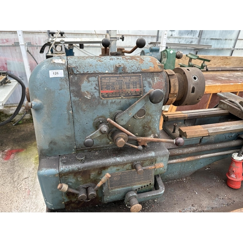 126 - A COLCHESTER STUDENT HEAVY DUTY ENGINEER'S LATHE WITH MULTIPLE ACCESSORIES, THREE PHASE - NO VAT