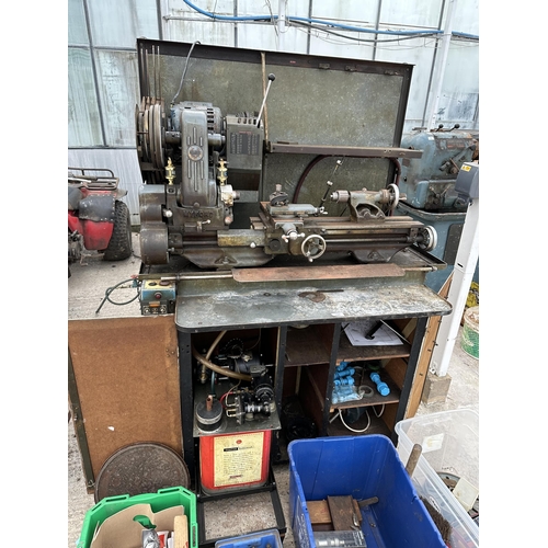 128 - A MYFORD ML7 ENGINEER'S LATHE WITH A LARGE QUANTITY OF ACCESSORIES - NO VAT