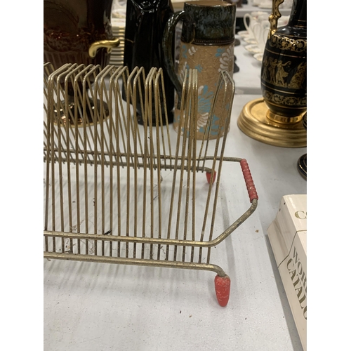 192 - A 1960S BRASS RECORD RACK