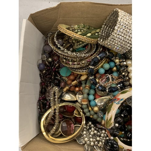 210 - A BOX OF ASSORTED COSTUME JEWELLERY