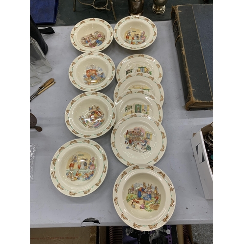 211 - A COLLECTION OF ROYAL DOULTON BUNNYKINS DISHES AND PLATES