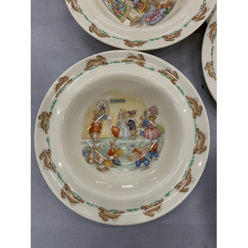 211 - A COLLECTION OF ROYAL DOULTON BUNNYKINS DISHES AND PLATES