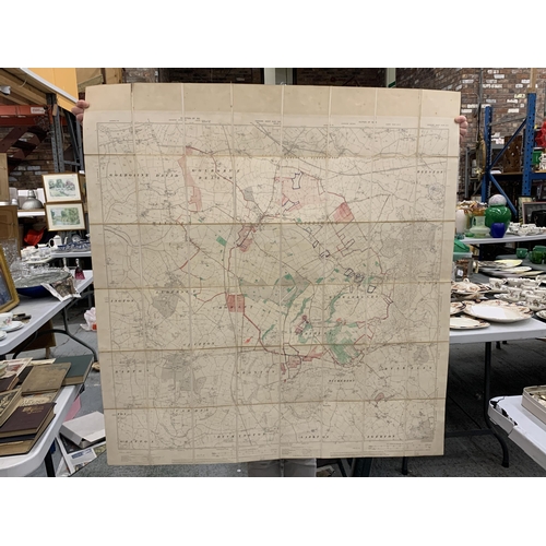 215 - TWO B STANFORD 1912 CASED ORDNANCE SURVEY MAPS OF CHESHIRE