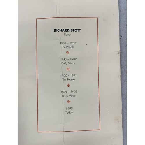 223 - A SIGNED RICHARD STOTT DINNER MENU, GROSVENOR HOUSE, LONDON