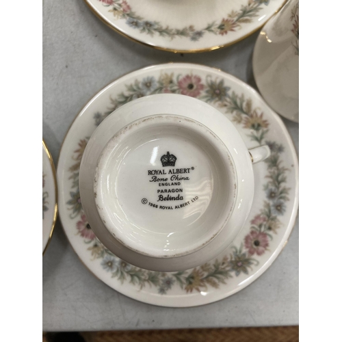 245 - A COLLECTION OF ROYAL ALBERT BELINDA PATTERN CUPS AND SAUCERS ETC