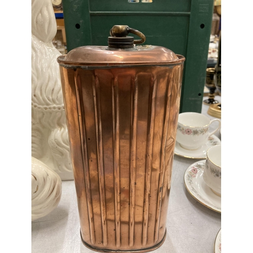 246 - A VINTAGE COPPER CAR FOOT WARMER