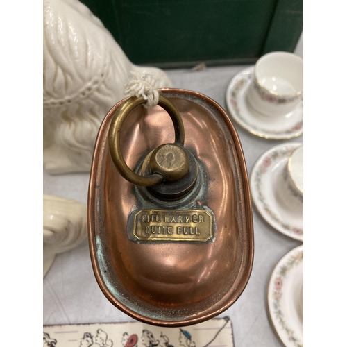 246 - A VINTAGE COPPER CAR FOOT WARMER