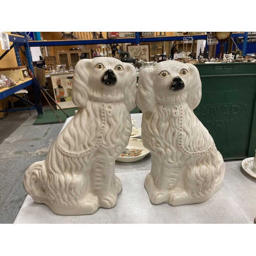 247 - A GROUP OF THREE VINTAGE STAFFORDSHIRE SPANIELS