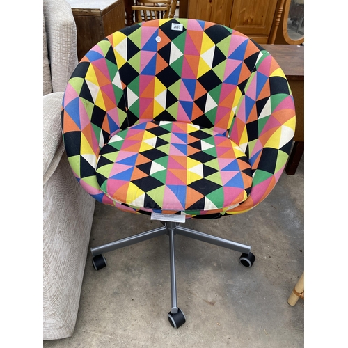 2697 - AN IKEA CARB P.2 MULTICOLOURED SWIVEL CHAIR