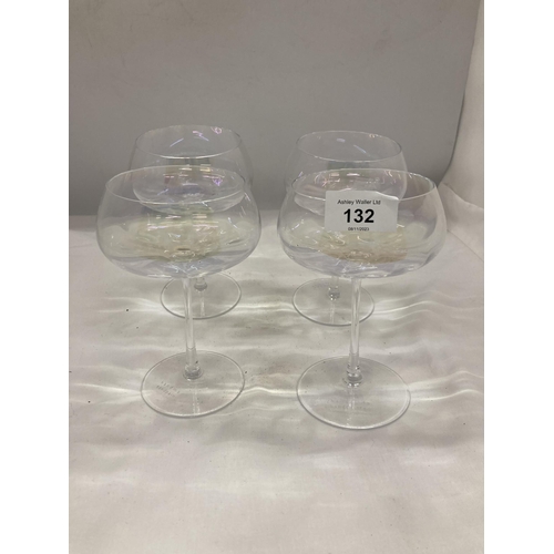 132 - A SET OF FOUR 'LSA INTERNATIONAL' IRRIDESCENT COCKTAIL GLASSES