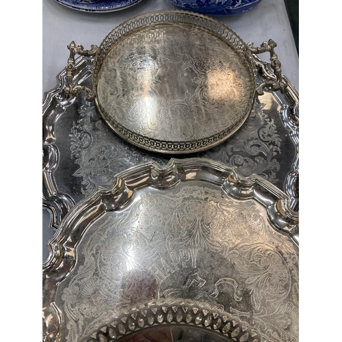 142 - SIX SILVER PLATED TRAYS