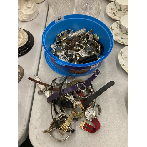 150 - A LARGE QUANTITY OF WRISTWATCHES AND WATCH PARTS