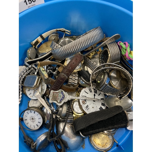 150 - A LARGE QUANTITY OF WRISTWATCHES AND WATCH PARTS