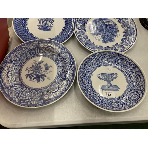 152 - A COLLECTION OF 'THE SPODE BLUE ROOM' CABINET PLATES - 8 IN TOTAL