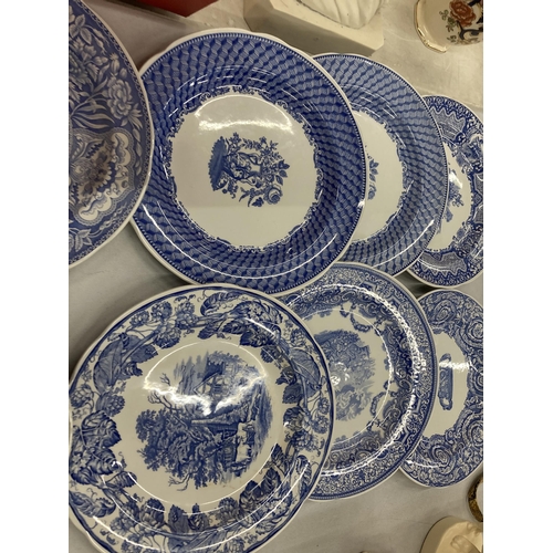 152 - A COLLECTION OF 'THE SPODE BLUE ROOM' CABINET PLATES - 8 IN TOTAL