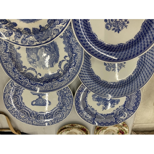 152 - A COLLECTION OF 'THE SPODE BLUE ROOM' CABINET PLATES - 8 IN TOTAL