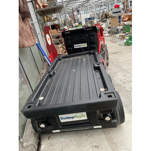 A 'SUPER CAR' BATTERY POWERED CHILDS RIDE ALONG BATTERY WAGON AND