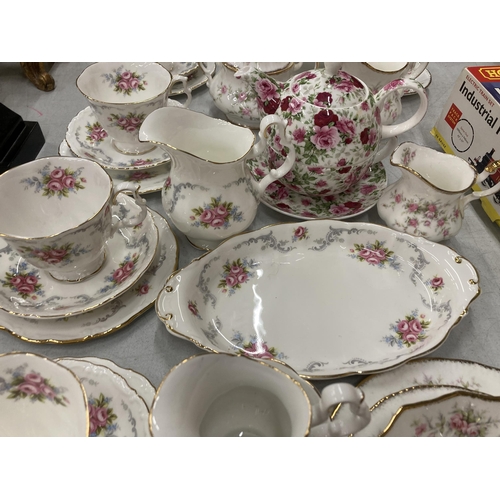 253 - A MIXED COLLECTION OF BONE CHINA TEA WARES  TO INCLUDE ROYAL ALBERT 'VICTORIA ROSE', MAXWELL & WILLI... 