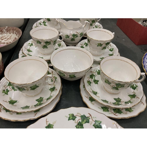 264 - A COLCLOUGH IVY PATTERN PART BONE CHINA TEA SET