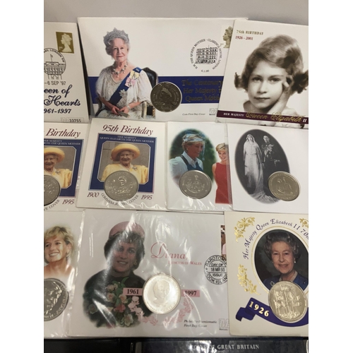 277 - A COLLECTION OF COMMEMORATIVE FIRST DAY COVER COIN SETS WITH COINS OF GREAT BRITAIN COIN SET