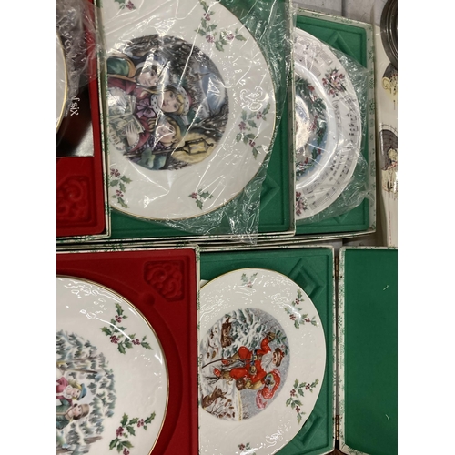 296 - A COLLECTION OF BOXED ROYAL DOULTON MERRY CHRISTMAS CABINET PLATES