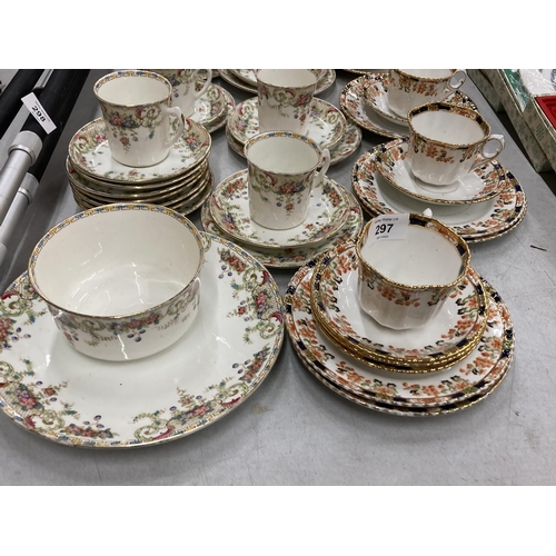 297 - A COLLECTION OF VINTAGE TEA CUPS AND SAUCERS - PHOENIX AND SUTHERLAND ETC