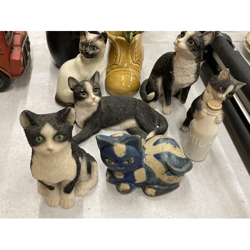 300 - EIGHT ASSORTED CAT FIGURES INCLUDING BESWICK AND SYLVAC