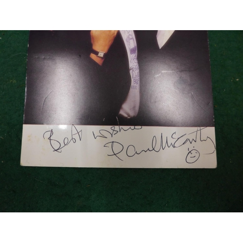 12 - A PAUL MCCARTNEY SIGNED WINGS COLOURED POSTCARD