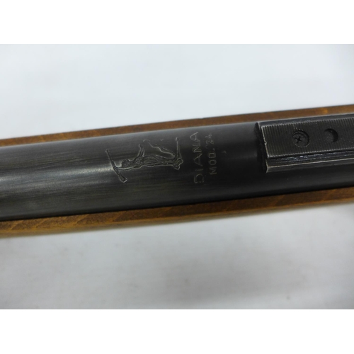 404 - A DIANA MOD 24 .177 CALIBRE AIR RIFLE, 44CM BARREL, SERIAL NUMBER 762310, LENGTH 104CM