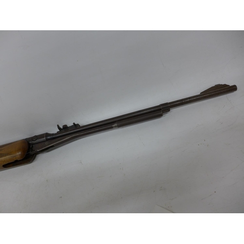 415 - A VINTAGE BSF S54 .177 CALIBRE AIR RIFLE, 49CM BARREL, LENGTH 116CM, TOGETHER WITH SLIP CASE