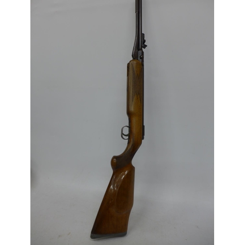 415 - A VINTAGE BSF S54 .177 CALIBRE AIR RIFLE, 49CM BARREL, LENGTH 116CM, TOGETHER WITH SLIP CASE