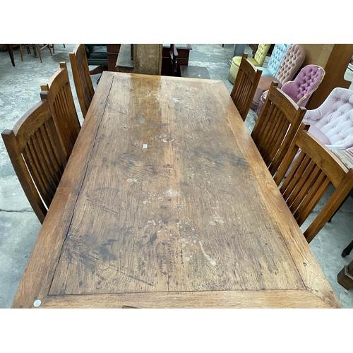 2800 - A MODERN HARDWOOD DINING TABLE, 83 X 42