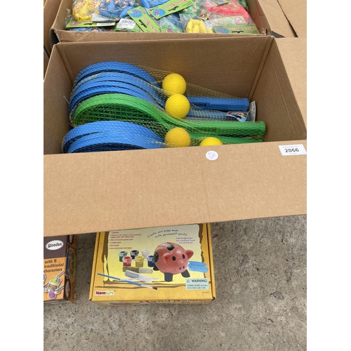 2066 - A LARGE QUANTITY OF AS NEW OLD SHOP STOCK TOYS AND GAMES