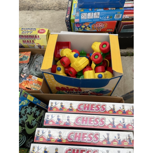 2072 - A LARGE QUANTITY OF AS NEW OLD SHOP STOCK TOYS AND GAMES