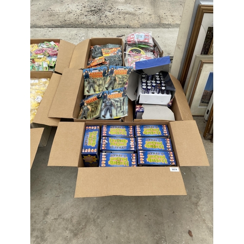 2074 - A LARGE QUANTITY OF AS NEW OLD SHOP STOCK TOYS AND GAMES