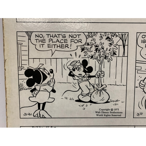 270A - A VINTAGE 1972 KING FEATURES SYNDICATE WALT DISNEY BLACK AND WHITE COMIC BOOK STRIP PRINT, 42 X 60 C... 