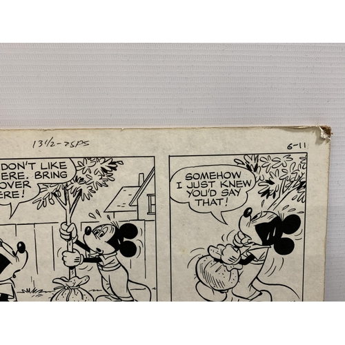 270A - A VINTAGE 1972 KING FEATURES SYNDICATE WALT DISNEY BLACK AND WHITE COMIC BOOK STRIP PRINT, 42 X 60 C... 