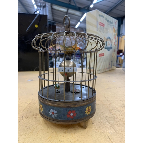 30A - A VINTAGE STYLE AUTOMATON MUSICAL BIRD CAGE