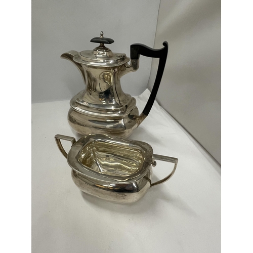 82 - A HALLMARKED SHEFFIELD WALKER AND HALL SILVER FOUR PIECE TEA SET, WEIGHT 1,864g