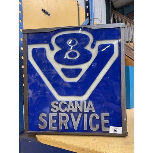 86 - A SCANIA SERVICE ILLUMINATED BOX SIGN