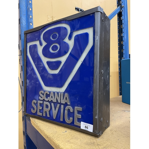 86 - A SCANIA SERVICE ILLUMINATED BOX SIGN