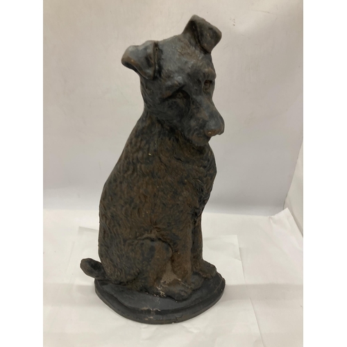 97 - A VINTAGE CAST METAL DOG DOORSTOP